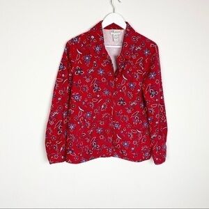 Tog Shop Red Bandanna Print Cotton Jacket Sz M